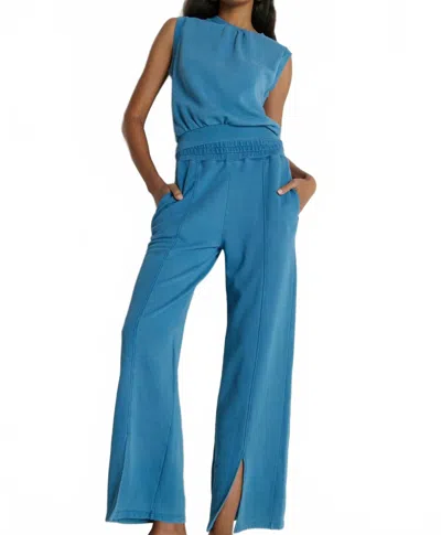 Nation Ltd Lincoln Knit Front Slit Pant In Indigo In Blue