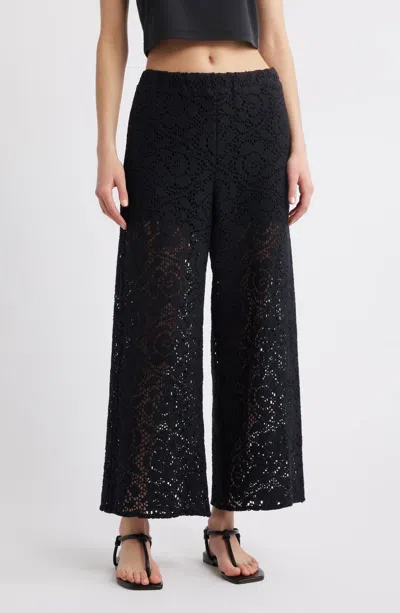 NATION LTD LINNEY LACE PANTS IN JET BLACK