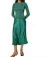 Nation Ltd Lola Seamed Midi Skirt In Spruce In Green