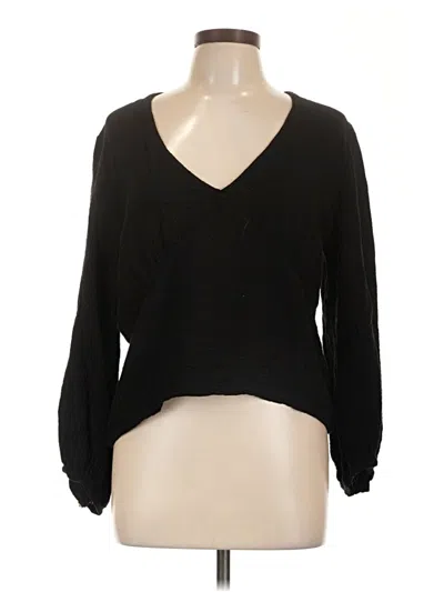 Pre-owned Nation Ltd Long Sleeve Blouse In Black