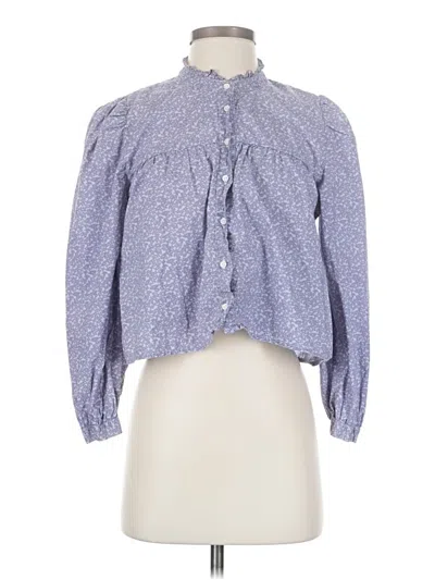 Pre-owned Nation Ltd Long Sleeve Blouse In Blue