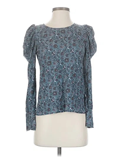 Pre-owned Nation Ltd Long Sleeve Blouse In Blue