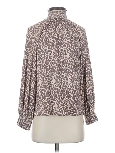 Pre-owned Nation Ltd Long Sleeve Blouse In Brown