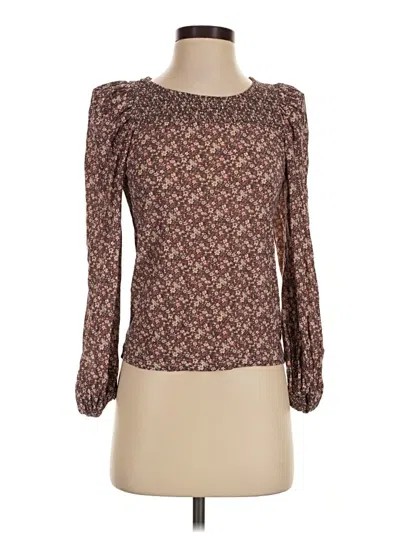 Pre-owned Nation Ltd Long Sleeve Blouse In Brown