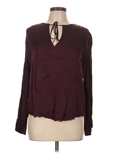 Pre-owned Nation Ltd Long Sleeve Blouse In Burgundy