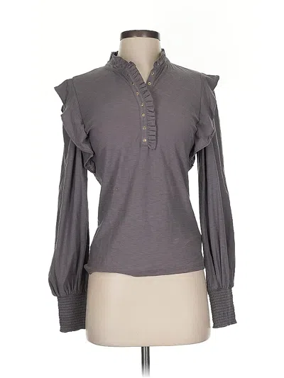 Pre-owned Nation Ltd Long Sleeve Blouse In Gray