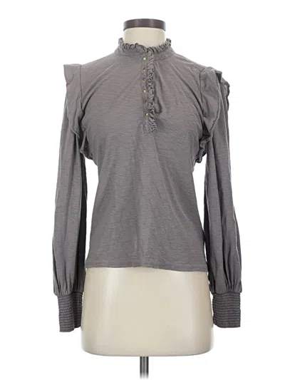 Pre-owned Nation Ltd Long Sleeve Blouse In Gray
