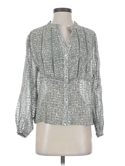 Nation Ltd Long Sleeve Blouse In Silver