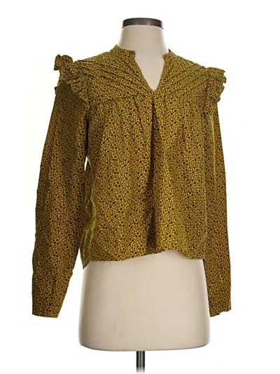 Pre-owned Nation Ltd Long Sleeve Blouse In Yellow
