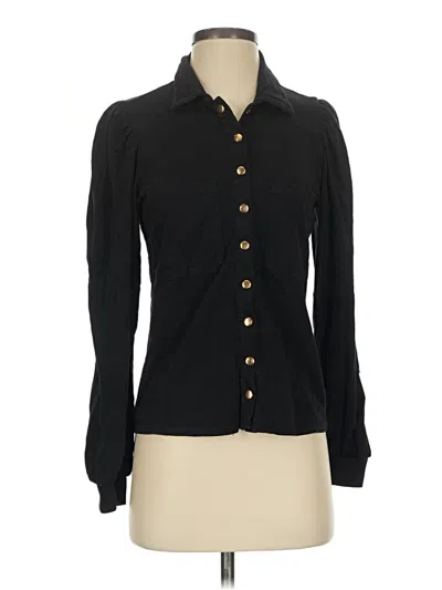 Pre-owned Nation Ltd Long Sleeve Polo Shirt In Black