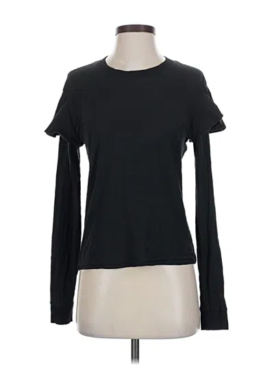Pre-owned Nation Ltd Long Sleeve Top Black Crew Neck Tops