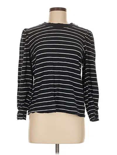 Pre-owned Nation Ltd Long Sleeve Top Black Mock Neckline Tops