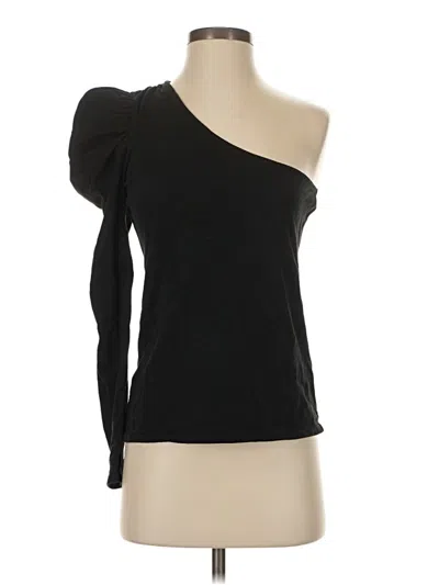 Pre-owned Nation Ltd Long Sleeve Top Black One Shoulder Neckline Tops