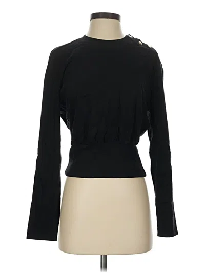 Pre-owned Nation Ltd Long Sleeve Top Black One Shoulder Neckline Tops