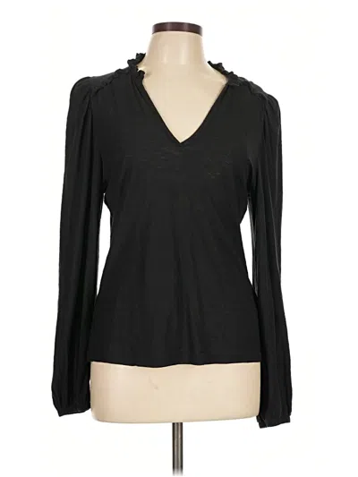 Pre-owned Nation Ltd Long Sleeve Top Black Plunge Neckline Tops