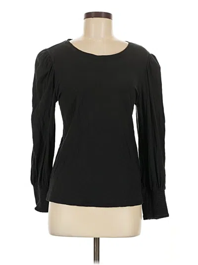 Pre-owned Nation Ltd Long Sleeve Top Black Scoop Neck Tops