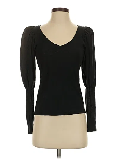Pre-owned Nation Ltd Long Sleeve Top Black Sweetheart Neckline Tops
