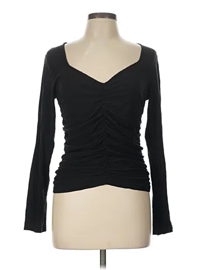 Pre-owned Nation Ltd Long Sleeve Top Black Sweetheart Neckline Tops