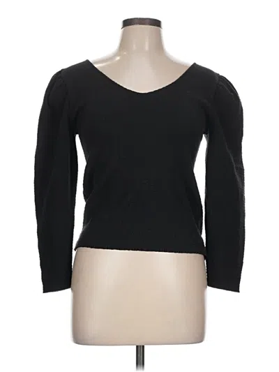 Pre-owned Nation Ltd Long Sleeve Top Black V Neck Tops
