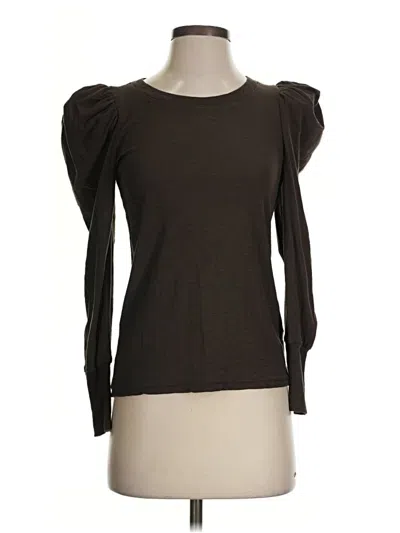 Pre-owned Nation Ltd Long Sleeve Top Brown Sweetheart Neckline Tops