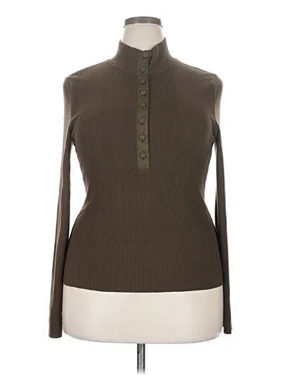 Pre-owned Nation Ltd Long Sleeve Top Brown Turtleneck Tops