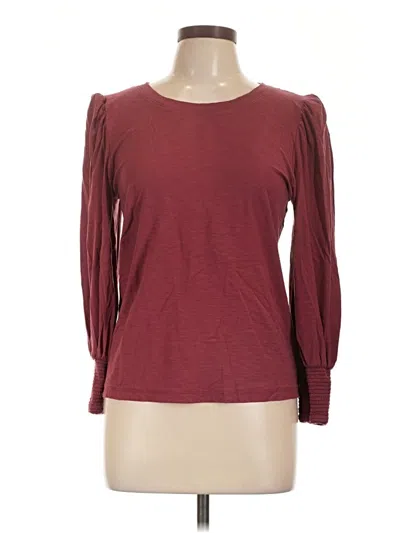 Pre-owned Nation Ltd Long Sleeve Top Burgundy Cold Shoulder Neckline Tops