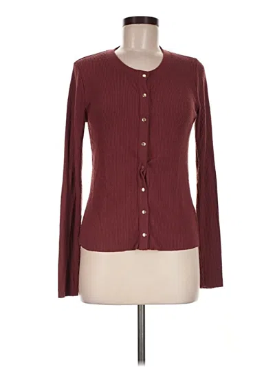 Pre-owned Nation Ltd Long Sleeve Top Burgundy Sweetheart Neckline Tops