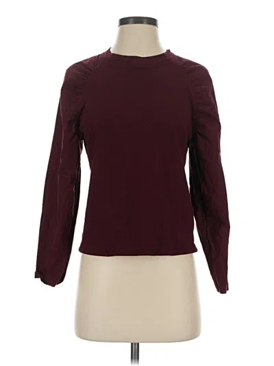 Pre-owned Nation Ltd Long Sleeve Top Burgundy Turtleneck Tops