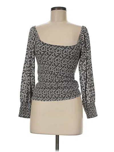 Pre-owned Nation Ltd Long Sleeve Top Gray Square Neckline Tops
