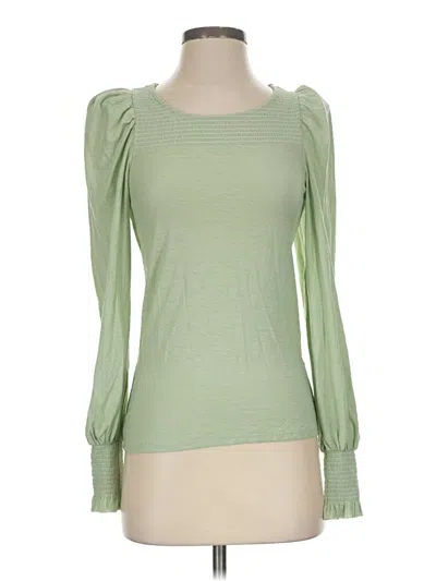 Pre-owned Nation Ltd Long Sleeve Top Green Sweetheart Neckline Tops