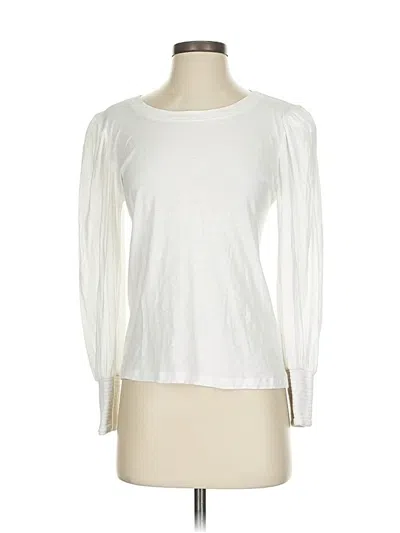 Pre-owned Nation Ltd Long Sleeve Top Ivory Boatneck Tops In White