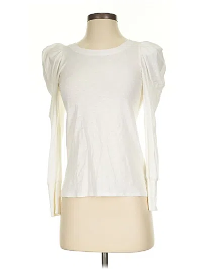 Pre-owned Nation Ltd Long Sleeve Top Ivory Boatneck Tops In White