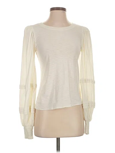 Pre-owned Nation Ltd Long Sleeve Top Ivory Boatneck Tops In White