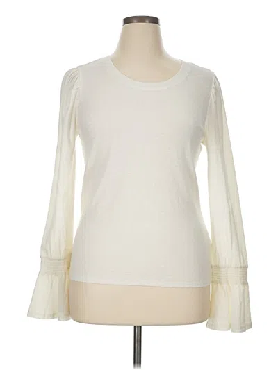 Pre-owned Nation Ltd Long Sleeve Top Ivory Crew Neck Tops