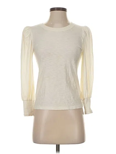 Pre-owned Nation Ltd Long Sleeve Top Ivory Turtleneck Tops In White