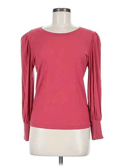 Pre-owned Nation Ltd Long Sleeve Top Pink Boatneck Tops