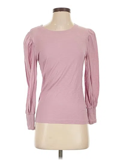 Pre-owned Nation Ltd Long Sleeve Top Pink Boatneck Tops