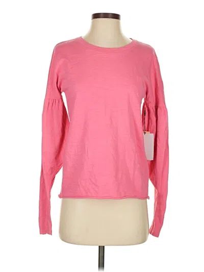 Nation Ltd Long Sleeve Top Pink Crew Neck Tops