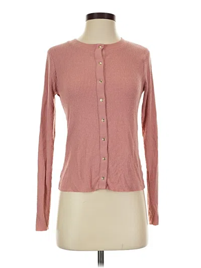 Pre-owned Nation Ltd Long Sleeve Top Pink Square Neckline Tops