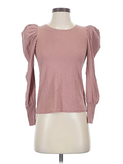 Pre-owned Nation Ltd Long Sleeve Top Pink Sweetheart Neckline Tops