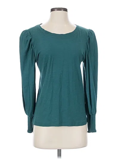 Pre-owned Nation Ltd Long Sleeve Top Teal Scoop Neck Tops