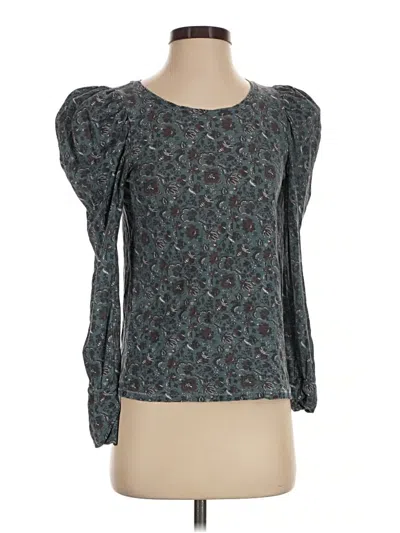 Pre-owned Nation Ltd Long Sleeve Top Teal Sweetheart Neckline Tops