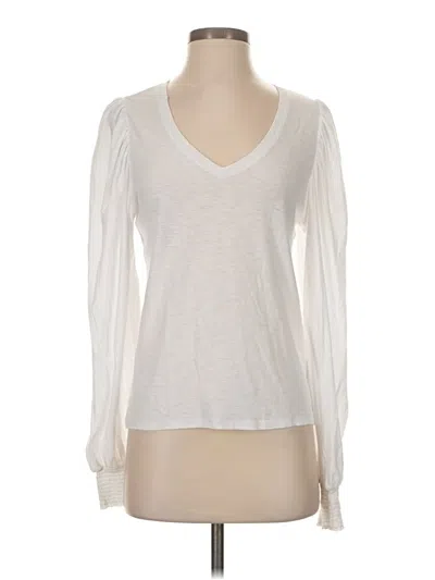 Pre-owned Nation Ltd Long Sleeve Top White Sweetheart Neckline Tops