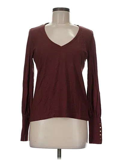 Pre-owned Nation Ltd Long Sleeve T-shirt In Burgundy