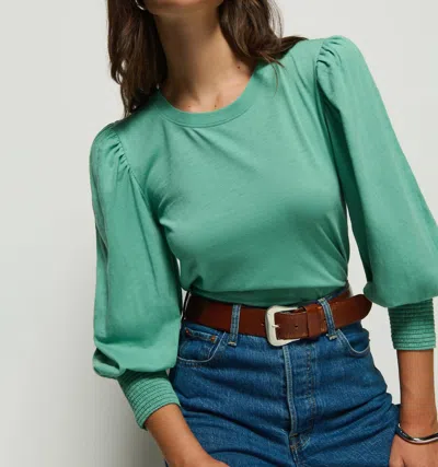 Nation Ltd Loren Peasant Tee In Green Stone