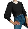 Nation Ltd Loren Peasant-sleeve Tee In Black