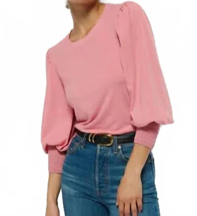 Nation Ltd Loren Peasant Tee In Mauve Glow In Pink