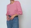 Nation Ltd Loren Smocked Peasant Tee In Mauve Glow