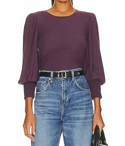 Nation Ltd Loren Smocked Peasant Tee In Purple