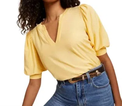Nation Ltd Lou Peasant V-neck Tee In Popcorn In Multi